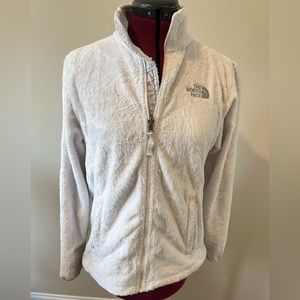 North Face White Furry Jacket with Pockets